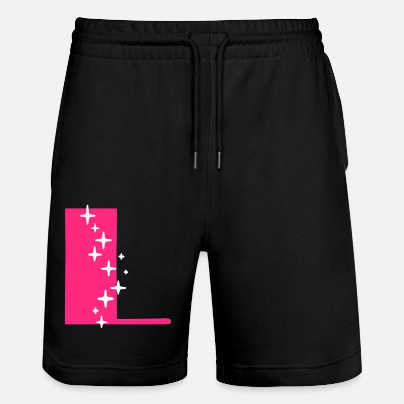 Lettre L Paillettes - Short de jogging bio TRAINER Stanley/Stella unisexe - noir