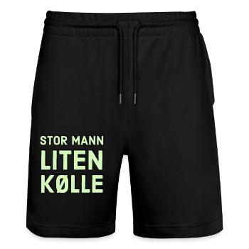 big man small club - Stanley/Stella Trainer Unisex Organic Jogging Shorts - black - Front - Nik (191cm) & Marisol (170cm)