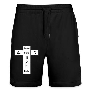 Himmel und Hölle - Stanley/Stella Unisex Bio Joggingshorts Trainer  - Schwarz - Vorne - Nik (191cm) & Marisol (170cm)
