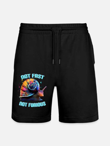 Not Fast Not Furious Snail - Stanley/Stella Trainer Unisex Organic Jogging Shorts - black