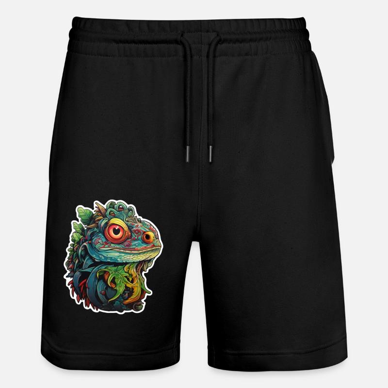Echsenkopf im Dschungel - Stanley/Stella Unisex Bio Joggingshorts Trainer  - Schwarz