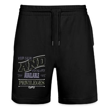 anonymous expect us gift idea - Stanley/Stella Unisex Bio Joggingshorts Trainer  - Schwarz - Vorne - Nik (191cm) & Marisol (170cm)