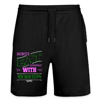 birthday present birthday present idea humor - Stanley/Stella Unisex Bio Joggingshorts Trainer  - Schwarz - Vorne - Nik (191cm) & Marisol (170cm)