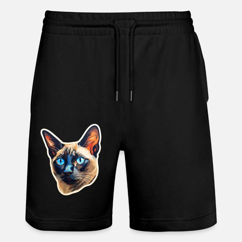 Tête de chat siamois - Short de jogging bio TRAINER Stanley/Stella unisexe - noir