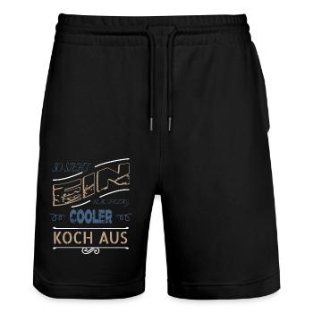 Birthday Gift Idea Vegan Banquet Sayings - Stanley/Stella Trainer Unisex Organic Jogging Shorts - black - Front - Nik (191cm) & Marisol (170cm)