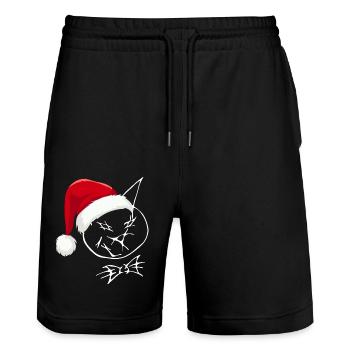 Beliebtes Weihnachtsdesign 2024 dezent - Stanley/Stella Unisex Bio Joggingshorts Trainer  - Schwarz - Vorne - Nik (191cm) & Marisol (170cm)