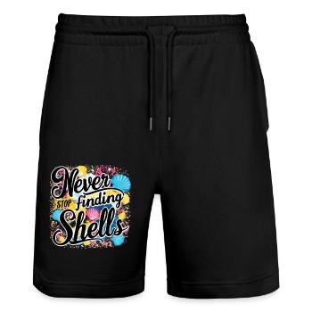 Ne cessez jamais de trouver des coquillages - Short de jogging bio TRAINER Stanley/Stella unisexe - noir - Devant - Nik (191cm) & Marisol (170cm)