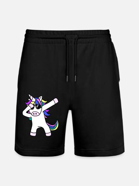 Dabbing Unicorn - Stanley/Stella Trainer Unisex Organic Jogging Shorts - black
