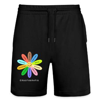 Ergothérapeute notions - Short de jogging bio TRAINER Stanley/Stella unisexe - noir - Devant - Nik (191cm) & Marisol (170cm)