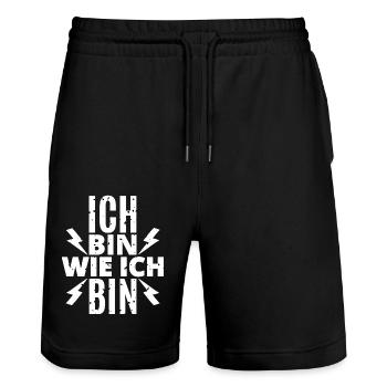 I am the way I am - Stanley/Stella Trainer Unisex Organic Jogging Shorts - black - Front - Nik (191cm) & Marisol (170cm)