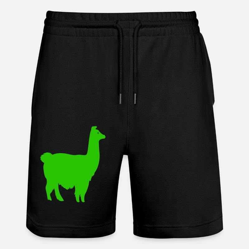 lama silhouette - Stanley/Stella Unisex Bio Joggingshorts Trainer  - Schwarz