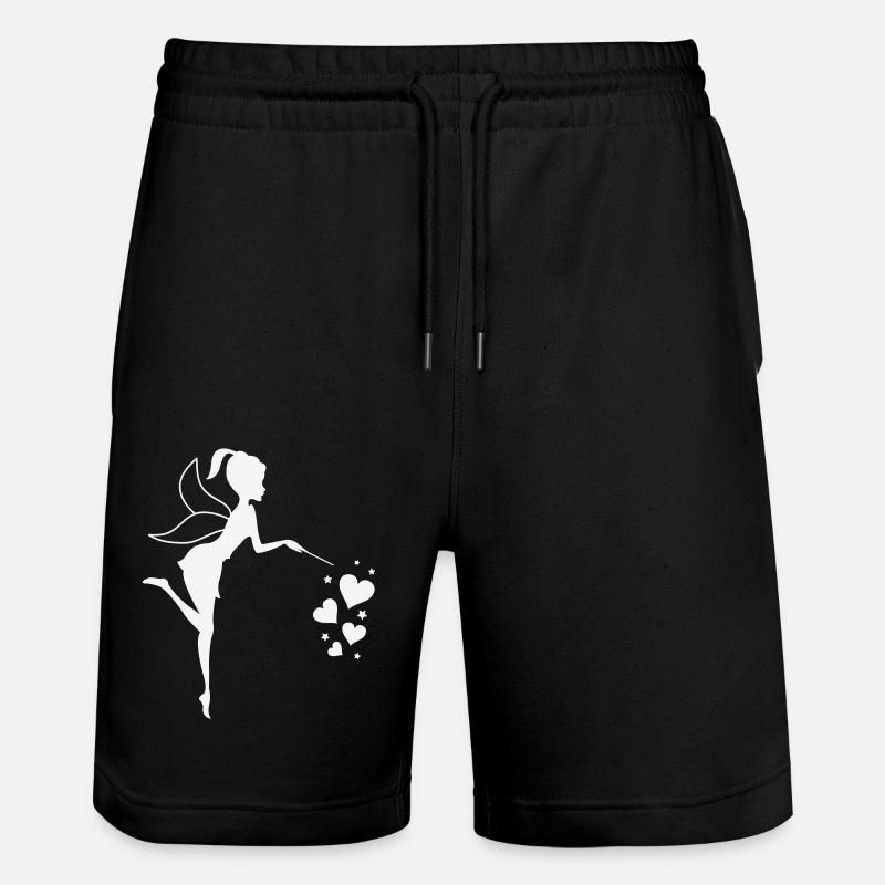 fee elfe herzen - Stanley/Stella Unisex Bio Joggingshorts Trainer  - Schwarz