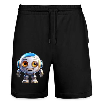 Robot - Short de jogging bio TRAINER Stanley/Stella unisexe - noir - Devant - Nik (191cm) & Marisol (170cm)