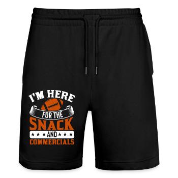 American Football - Stanley/Stella Unisex Bio Joggingshorts Trainer  - Schwarz - Vorne - Nik (191cm) & Marisol (170cm)