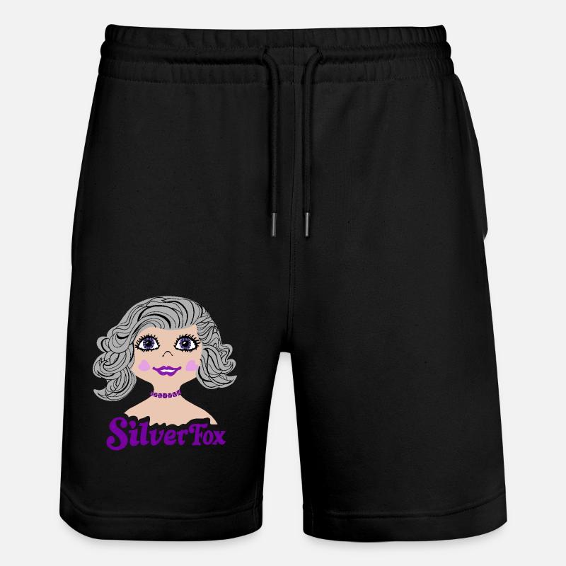 Silverfox Graue Haare Nostalgie - Stanley/Stella Unisex Bio Joggingshorts Trainer - Schwarz