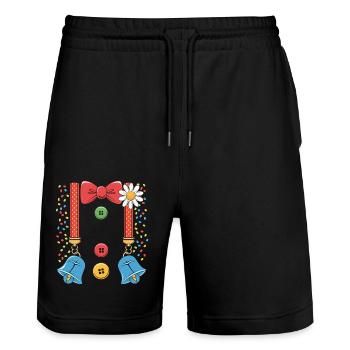 Faschingskostüm Damen & Männer Clown Karneval - Stanley/Stella Unisex Bio Joggingshorts Trainer  - Schwarz - Vorne - Nik (191cm) & Marisol (170cm)