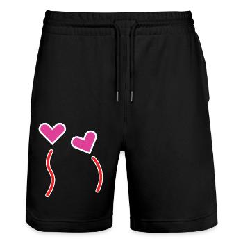 Sweet Couple 00 - Stanley/Stella Trainer Unisex Organic Jogging Shorts - black - Front - Nik (191cm) & Marisol (170cm)