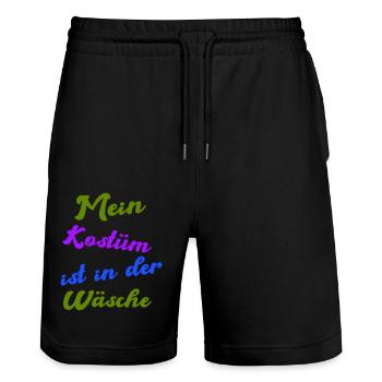Costume Lingerie - Stanley/Stella Trainer Unisex Organic Jogging Shorts - black - Front - Nik (191cm) & Marisol (170cm)