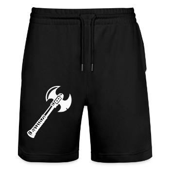 Hache 1 - Short de jogging bio TRAINER Stanley/Stella unisexe - noir - Devant - Nik (191cm) & Marisol (170cm)