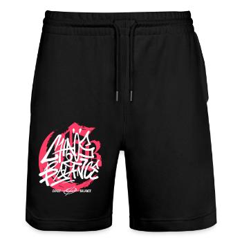 Graffiti urbain streetwear - Short de jogging bio TRAINER Stanley/Stella unisexe - noir - Devant - Nik (191cm) & Marisol (170cm)