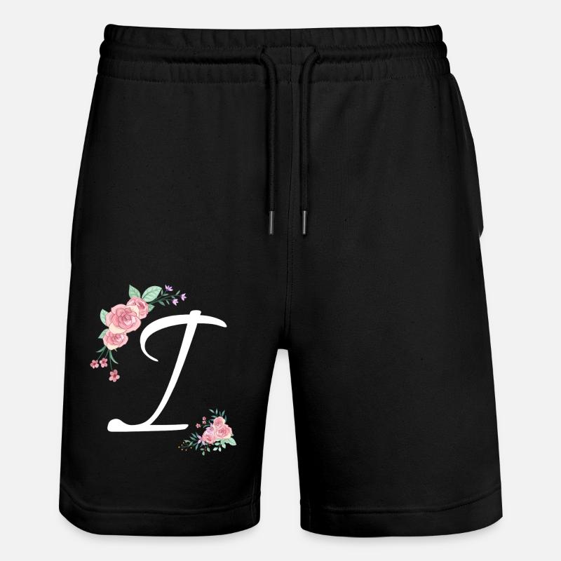 Lettre i fleurs - Short de jogging bio TRAINER Stanley/Stella unisexe - noir