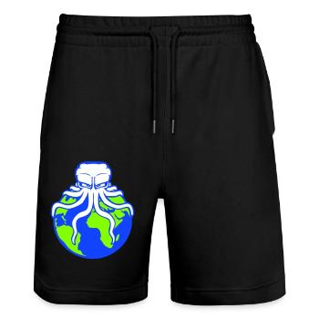 Octopus attaque Terre Géant Alien Monstre Cool - Short de jogging bio TRAINER Stanley/Stella unisexe - noir - Devant - Nik (191cm) & Marisol (170cm)