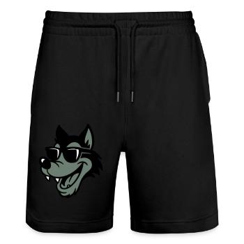 Wolf Comic - Stanley/Stella Unisex Bio Joggingshorts Trainer  - Schwarz - Vorne - Nik (191cm) & Marisol (170cm)