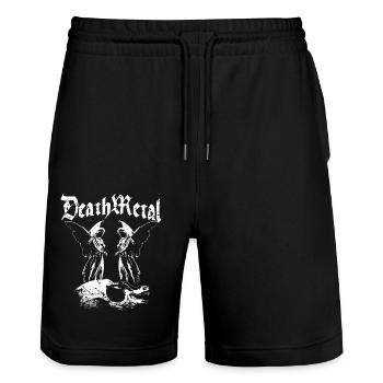 Death Metal Angel of Death - Stanley/Stella Trainer Unisex Organic Jogging Shorts - black - Front - Nik (191cm) & Marisol (170cm)