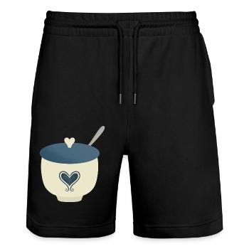 sugar bowl - Stanley/Stella Trainer Unisex Organic Jogging Shorts - black - Front - Nik (191cm) & Marisol (170cm)