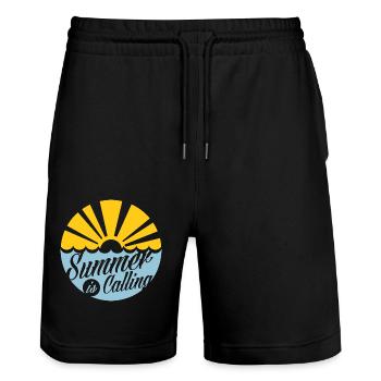 Sommer - Stanley/Stella Unisex Bio Joggingshorts Trainer  - Schwarz - Vorne - Nik (191cm) & Marisol (170cm)
