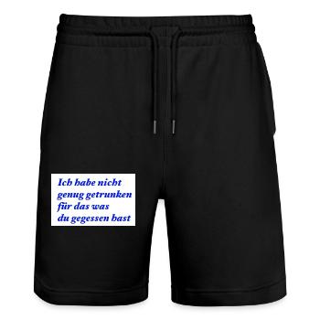 Nicht genug getrunken - Stanley/Stella Unisex Bio Joggingshorts Trainer  - Schwarz - Vorne - Nik (191cm) & Marisol (170cm)