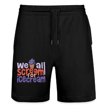 Sommer - Stanley/Stella Unisex Bio Joggingshorts Trainer  - Schwarz - Vorne - Nik (191cm) & Marisol (170cm)
