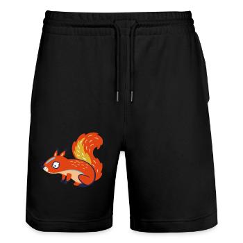 Wildtiere - Stanley/Stella Unisex Bio Joggingshorts Trainer  - Schwarz - Vorne - Nik (191cm) & Marisol (170cm)