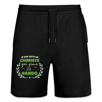 Fier d’être Chimiste et Passionné de la Randonnée - Short de jogging bio TRAINER Stanley/Stella unisexe - noir - Devant - Nik (191cm) & Marisol (170cm)