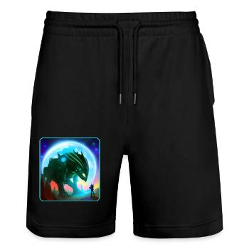 Astronaut und Alien Maschine - Stanley/Stella Unisex Bio Joggingshorts Trainer  - Schwarz - Vorne - Nik (191cm) & Marisol (170cm)