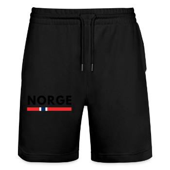 Norwegen - Stanley/Stella Unisex Bio Joggingshorts Trainer  - Schwarz - Vorne - Nik (191cm) & Marisol (170cm)