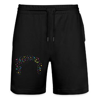 Geburtstag - Stanley/Stella Unisex Bio Joggingshorts Trainer  - Schwarz - Vorne - Nik (191cm) & Marisol (170cm)