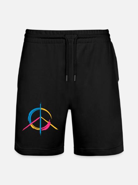 Friedenssymbol - Stanley/Stella Unisex Bio Joggingshorts Trainer  - Schwarz