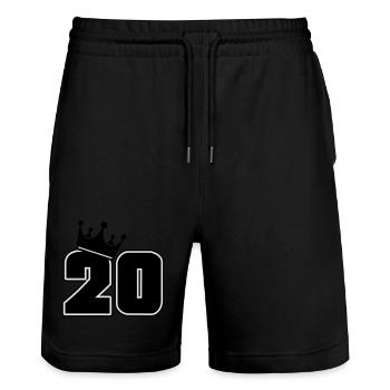 20 - Stanley/Stella Trainer Unisex Organic Jogging Shorts - black - Front - Nik (191cm) & Marisol (170cm)