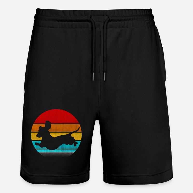 teckel rétro vinatge - Short de jogging bio TRAINER Stanley/Stella unisexe - noir