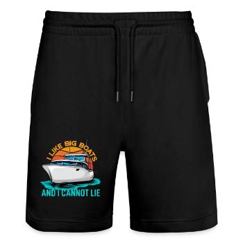 I Like Big Boats And I Cannot Lie - Stanley/Stella Trainer Unisex Organic Jogging Shorts - black - Front - Nik (191cm) & Marisol (170cm)