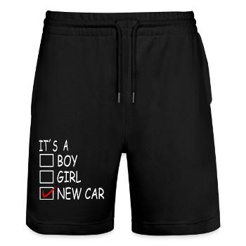 Neues Auto - Stanley/Stella Unisex Bio Joggingshorts Trainer  - Schwarz - Vorne - Nik (191cm) & Marisol (170cm)