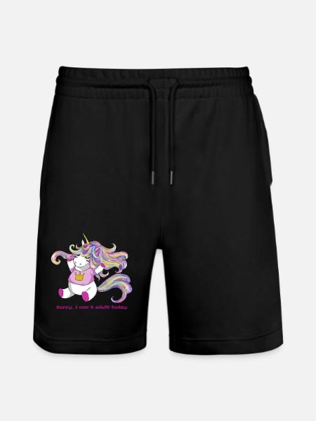 Unicorn - Stanley/Stella Trainer Unisex Organic Jogging Shorts - black