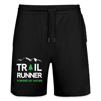 Trail Runner - Powered by Nature - Stanley/Stella Unisex Bio Joggingshorts Trainer  - Schwarz - Vorne - Nik (191cm) & Marisol (170cm)