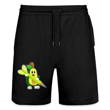 Avocado Dart Dartpfeil - Stanley/Stella Trainer Unisex Organic Jogging Shorts - black - Front - Nik (191cm) & Marisol (170cm)