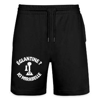 septième compagnie la 7ème compagnie, film culte - Short de jogging bio TRAINER Stanley/Stella unisexe - noir - Devant - Nik (191cm) & Marisol (170cm)