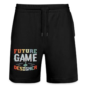 Zukünftiger Spielentwickler - Stanley/Stella Unisex Bio Joggingshorts Trainer  - Schwarz - Vorne - Nik (191cm) & Marisol (170cm)