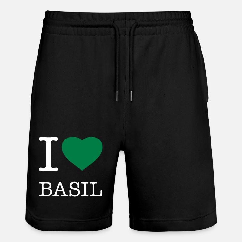 I LOVE BASIL Basilikum - Stanley/Stella Trainer Unisex Organic Jogging Shorts - black