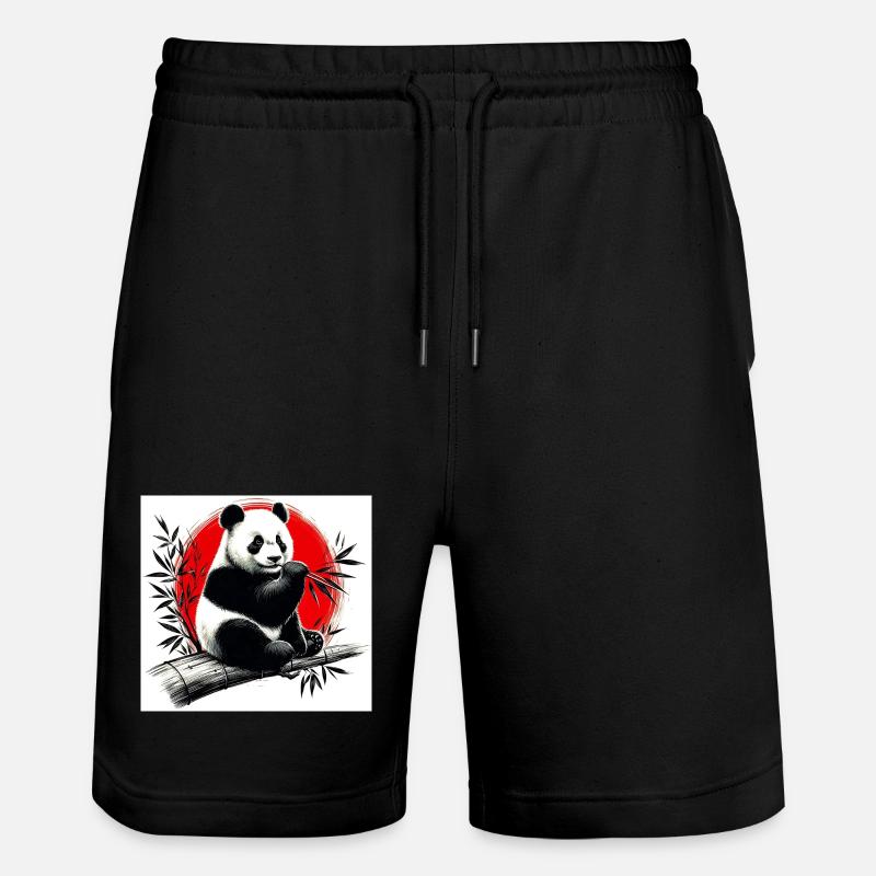 Panda - Stanley/Stella Unisex Bio Joggingshorts Trainer  - Schwarz