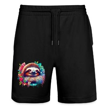 Paresse - Short de jogging bio TRAINER Stanley/Stella unisexe - noir - Devant - Nik (191cm) & Marisol (170cm)